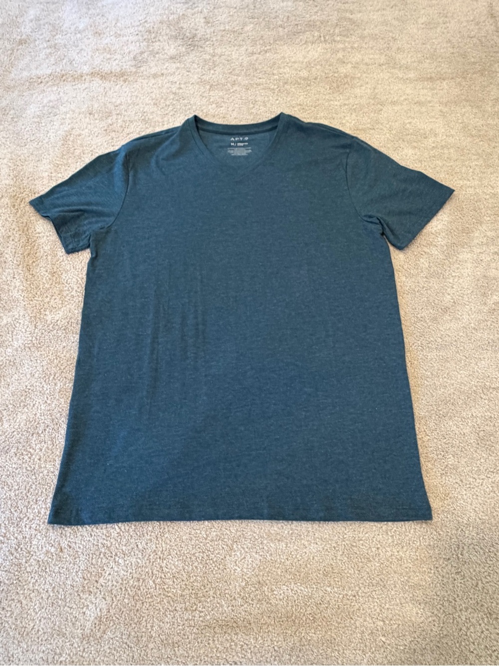 Apt 9 Men’s Soft V-Neck Tee in Heathered Teal Size M
